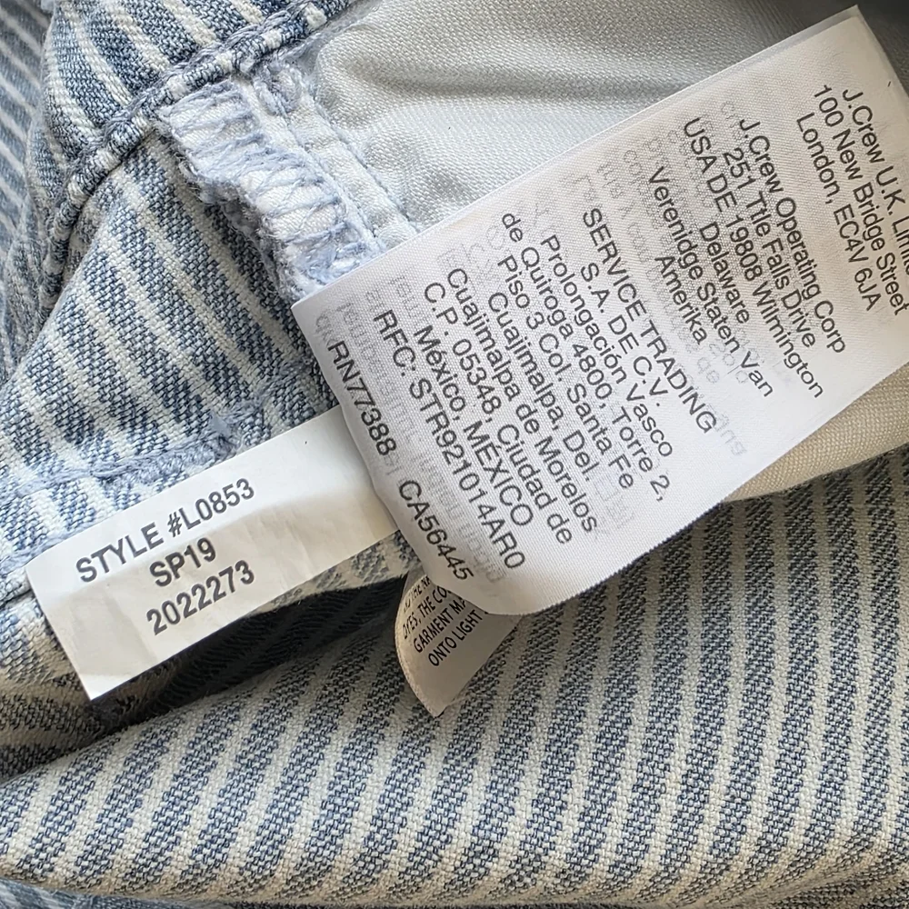 J. Crew Mercantile Striped Jeans Size 29 Blue White
